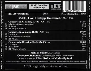 Miklós Spányi, Concerto Armonico - Carl Philipp Emanuel Bach: The Complete Keyboard Concertos, Vol. 3 (1996)