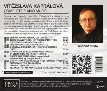 Giorgio Koukl - Vítězslava Kaprálová: Complete Piano Music (2017)