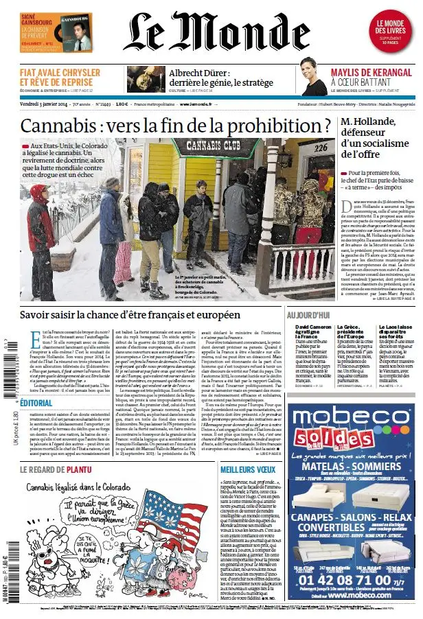 Le Monde & Supplément du Vendredi 2 Janvier 2014