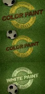 Color Paint on Grass - Mock Up PSD