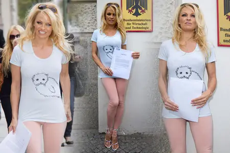 Pamela Anderson - With PETA In Berlin April 19, 2012