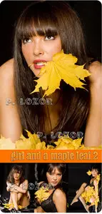 Girl and a maple leaf 2
