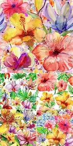 Stock Photo - Color Painted Flowers