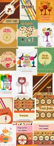 50 Drinks Vector Illustrations