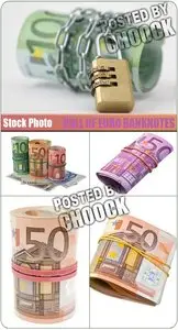 Stock Photo: Roll of euro banknotes