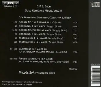 Miklos Spany - C.P.E. Bach: The Solo Keyboard Music, Vol. 35 (2018)