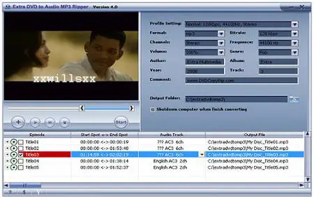 Extra DVD to Audio MP3 Ripper v6.41