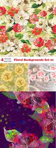 Vectors - Floral Backgrounds Set 21