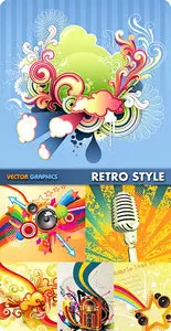 Retro style vector backgrounds 
