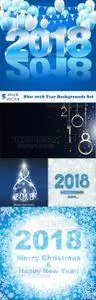 Vectors - Blue 2018 Year Backgrounds Set