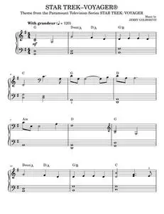 Star Trek - Voyager(R) - Jerry Goldsmith, Star TrekR, TV Theme Song (Easy Piano)