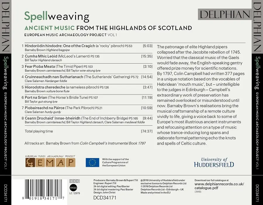 European Music Archaeology Project Vol.1 - Spellweaving: Ancient Music from the Highlands of Scotland (2016)