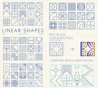 Linear Geometric Shapes - 60 Shapes