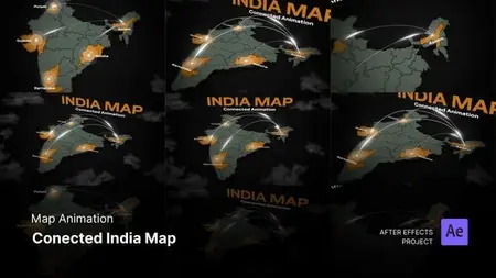 Map Animation - Connected India Map Animation After Effects Template 57908750