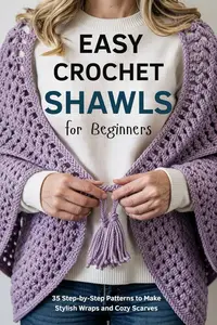 Easy Crochet Shawls for Beginners: 35 Step-by-Step Patterns to Make Stylish Wraps and Cozy Scarves