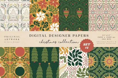 EE - Classic Christmas Seamless Patterns Winter F4DY5WJ