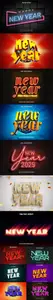 Happy New Year 2025 Editable Text Effects for Photoshop