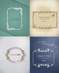 Spring Floral Vector Frames 6