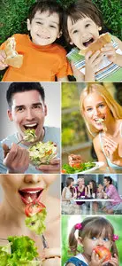 Stock Photo - People eat