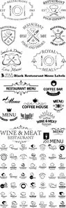 Vectors - Black Restaurant Menu Labels