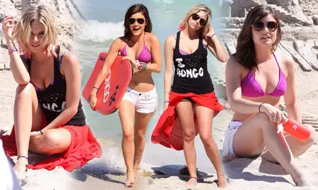 Ashley Benson & Lucy Hale - Poses for a Bongo photoshoot in Miami Beach March 24, 2012