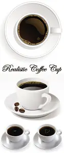 Realistic Cups of Coffee Vector