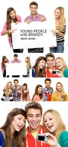 Young people & banner 2