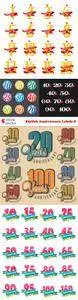Vectors - Stylish Anniversary Labels 8