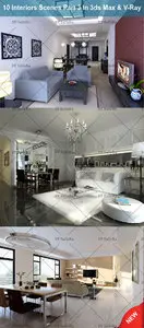 10 Living Rooms in 3ds max : Collection 3/4