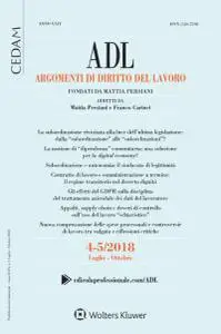 Argomenti di Diritto del Lavoro N.4-5 - Luglio-Ottobre 2018