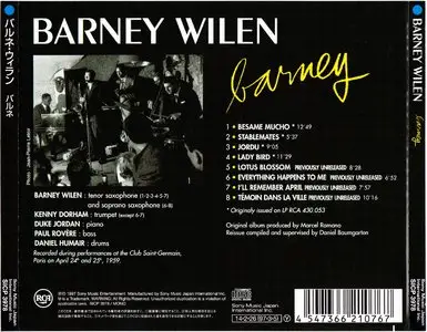 Barney Wilen - Barney (1959) {2014 Japan Jazz Collection 1000 Columbia-RCA Series SICP 3978}