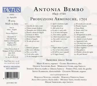 Armonia delle Sfere - Antonia Bembo: Produzioni Armoniche, 1701 (2019)