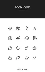 Vector Web Icons - Food icons 2015