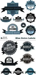 Vectors - Blue Retro Labels