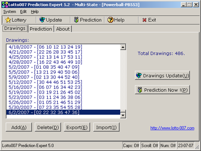 Lotto007 Prediction Expert ver.5.2