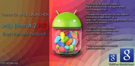 Jelly Bean 4.2 HD Apex Theme v1.1 Android