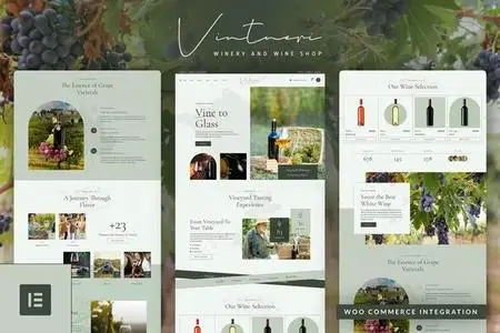 Vintneri - Wine Shop & Winery Elementor Pro Template Kit 51830090