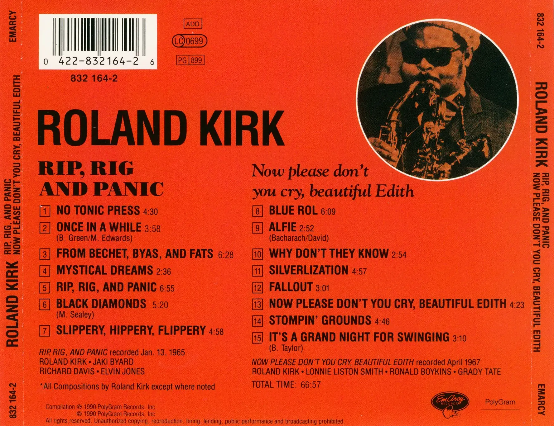 Now please. Roland Kirk. Rahsaan Roland Kirk 1967. Rahsaan Roland Kirk 2014 `the Jazz Masters collection`. Panic records.