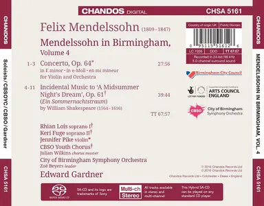 Edward Gardner, City of Birmingham Symphony Orchestra, Jennifer Pike - Mendelssohn in Birmingham, vol.4 (2016)