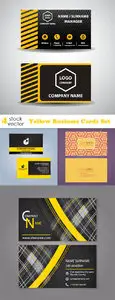 Vectors - Yellow Business Cards Set