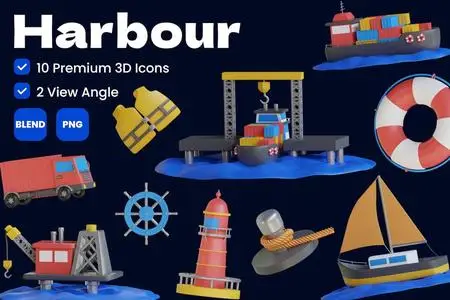 Harbour 3D Icon