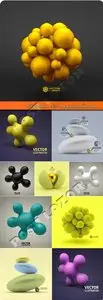 Illustration 3D concept template vector 