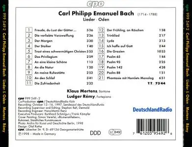 Klaus Mertens, Ludger Rémy - Carl Philipp Emanuel Bach: Lieder & Odes (1998)