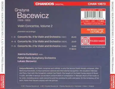 Joanna Kurkowicz - Grazyna Bacewicz: Violin Concertos Nos 2, 4 and 5 (2011)