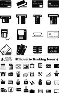 Vectors - Silhouette Banking Icons 4