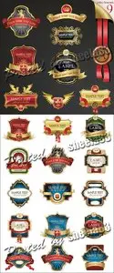 Vintage Golden Frames & Labels Vector