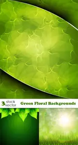 Vectors - Green Floral Backgrounds