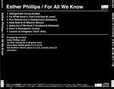 Esther Phillips with Beck - For All We Know (1976) [2007, Japan]