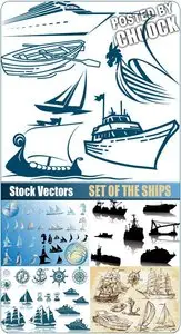 Set of the ships - Stock Vector