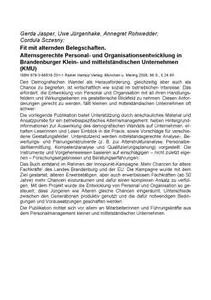 Fit mit alternden Belegschaften: Alternsgerechte Personal- und Organisationsentwicklung in Brandenburger klein- und mittelständ